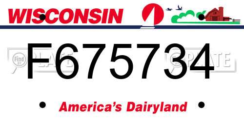 F675734 Wisconsin License Plate