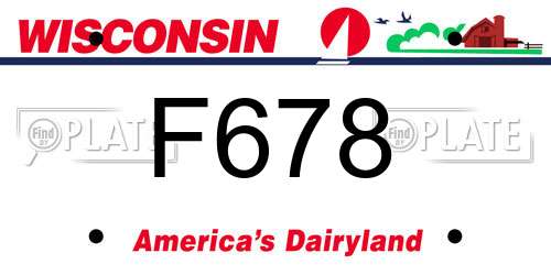 F678 Wisconsin License Plate