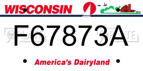 F67873A Wisconsin License Plate