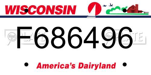 F686496 Wisconsin License Plate