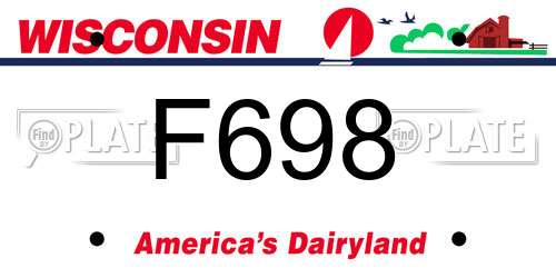 F698 Wisconsin License Plate
