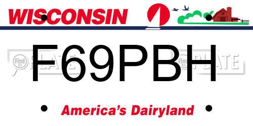F69PBH Wisconsin License Plate
