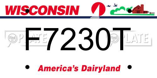 F7230T Wisconsin License Plate