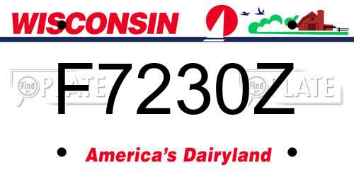 F7230Z Wisconsin License Plate