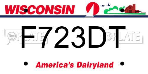F723DT Wisconsin License Plate