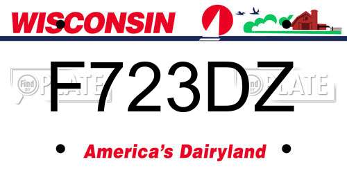 F723DZ Wisconsin License Plate