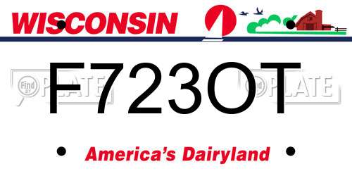 F723OT Wisconsin License Plate