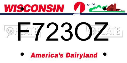 F723OZ Wisconsin License Plate