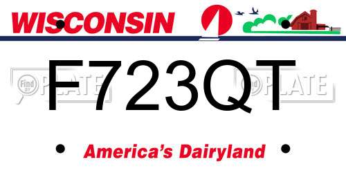 F723QT Wisconsin License Plate