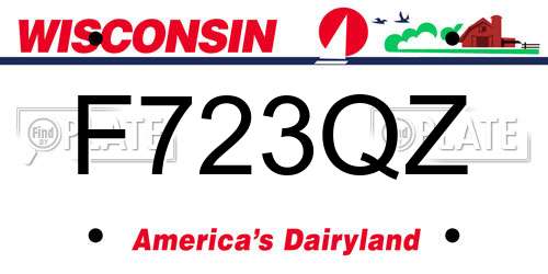 F723QZ Wisconsin License Plate