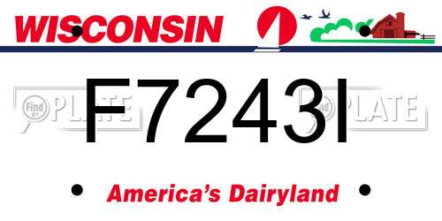 F7243I Wisconsin License Plate
