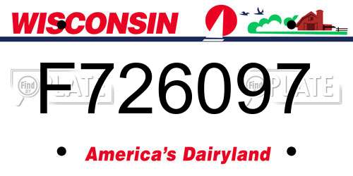F726097 Wisconsin License Plate