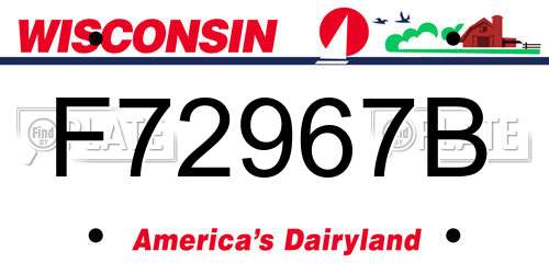 F72967B Wisconsin License Plate