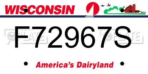 F72967S Wisconsin License Plate