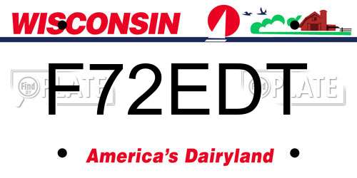 F72EDT Wisconsin License Plate