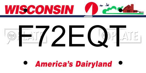 F72EQT Wisconsin License Plate