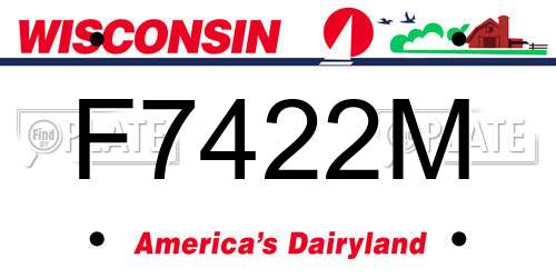 F7422M Wisconsin License Plate