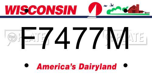 F7477M Wisconsin License Plate