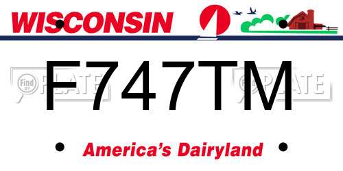 F747TM Wisconsin License Plate