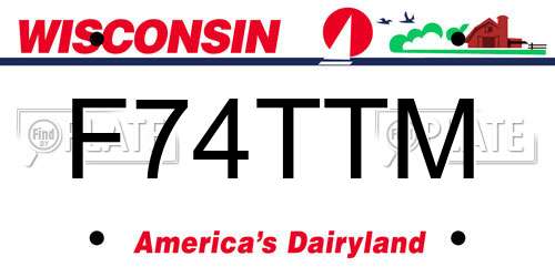 F74TTM Wisconsin License Plate