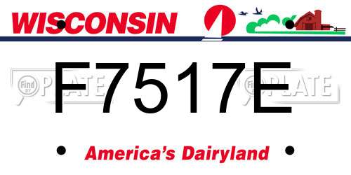 F7517E Wisconsin License Plate