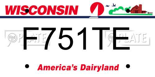 F751TE Wisconsin License Plate