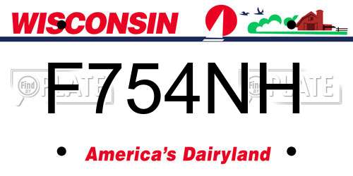 F754NH Wisconsin License Plate