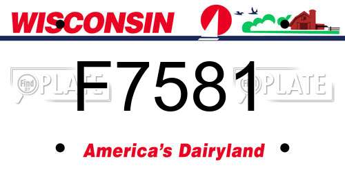 F7581 Wisconsin License Plate
