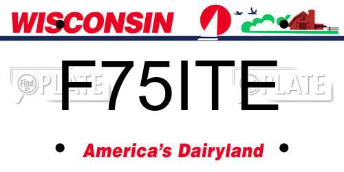 F75ITE Wisconsin License Plate