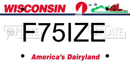 F75IZE Wisconsin License Plate