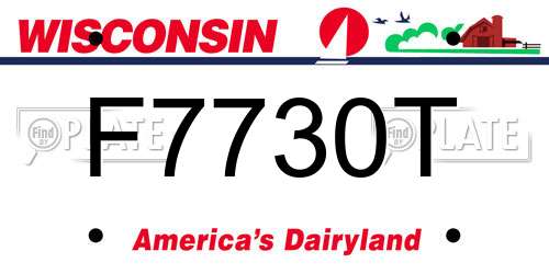 F7730T Wisconsin License Plate