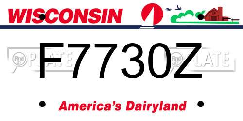 F7730Z Wisconsin License Plate