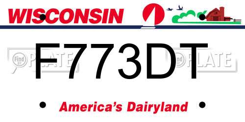 F773DT Wisconsin License Plate