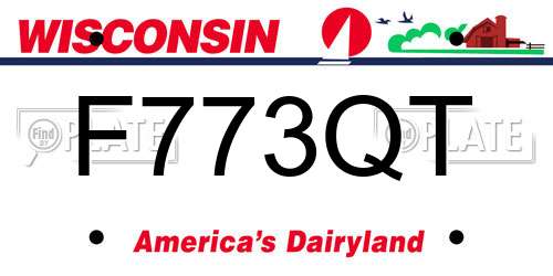 F773QT Wisconsin License Plate