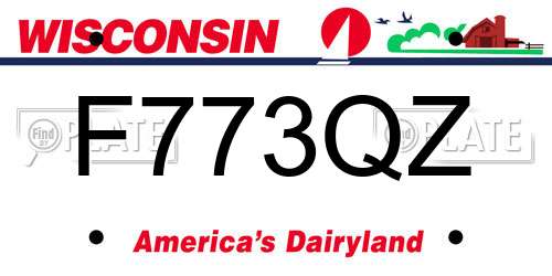 F773QZ Wisconsin License Plate