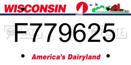 F779625 Wisconsin License Plate