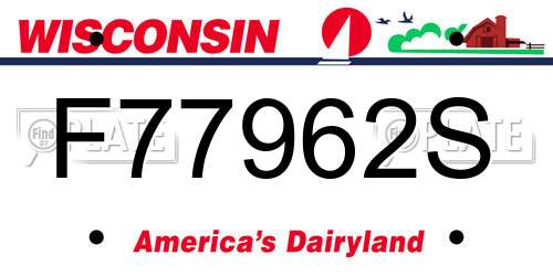 F77962S Wisconsin License Plate