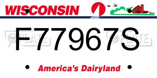F77967S Wisconsin License Plate