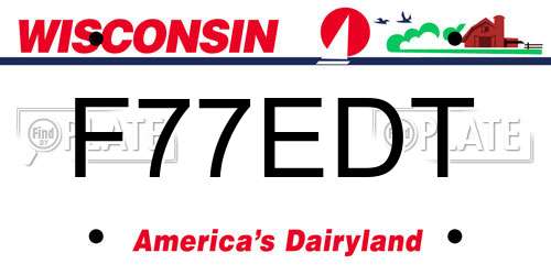 F77EDT Wisconsin License Plate