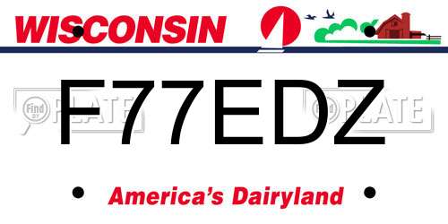 F77EDZ Wisconsin License Plate
