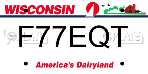F77EQT Wisconsin License Plate