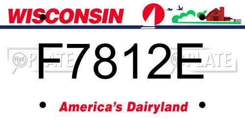 F7812E Wisconsin License Plate