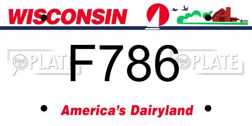 F786 Wisconsin License Plate