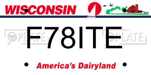 F78ITE Wisconsin License Plate