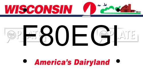 F80EGI Wisconsin License Plate