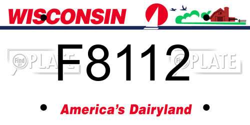 F8112 Wisconsin License Plate