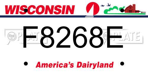 F8268E Wisconsin License Plate