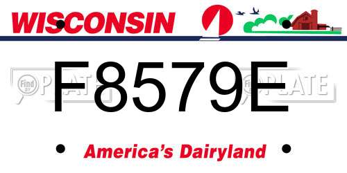 F8579E Wisconsin License Plate