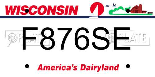 F876SE Wisconsin License Plate