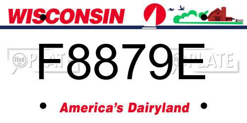 F8879E Wisconsin License Plate
